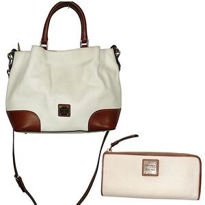 Dooney & Bourke Pebbled Leather Brenna Double Handle Crossbody Purse + Wallet